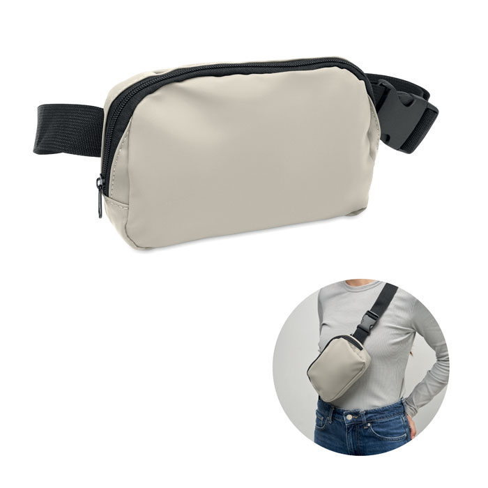 Sac banane à personnaliser PU et rPET Korovin Waist Blanc cassé